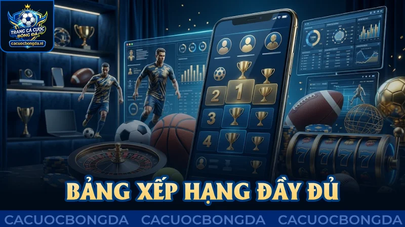 Bảng xếp hạng đầy đủ, được làm mới liên tục