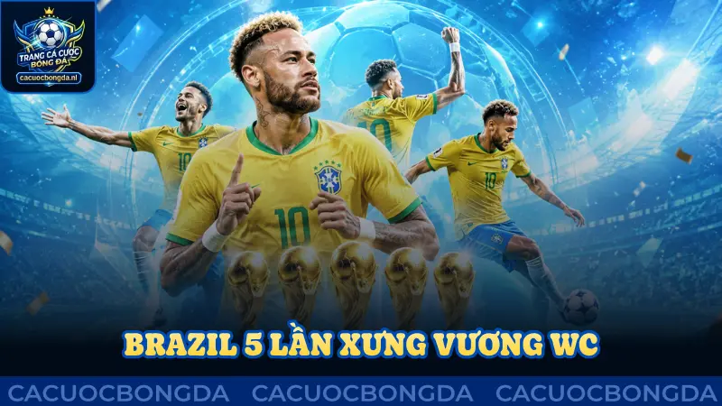 Brazil có tổng 5 lần xưng vương WC