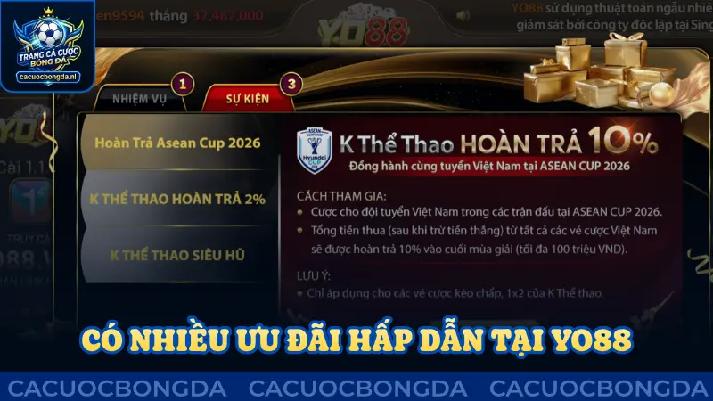 Có nhiều ưu đãi hấp dẫn được Yo88 cập nhật mỗi ngày