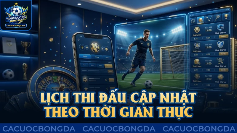 Lịch thi đấu được cập nhật đầy đủ theo thời gian thực