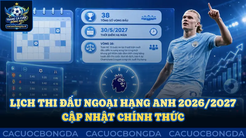 Lịch thi đấu Ngoại hạng Anh 2026/2027 chính thức