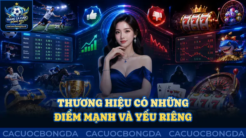 Thương hiệu tồn tại những điểm mạnh và yếu riêng