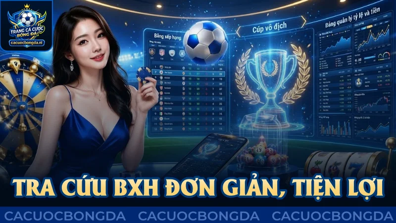 Tra cứu BXH khá đơn giản, tiện lợi cho người dùng