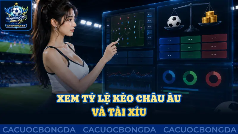 Xem tỷ lệ kèo châu Âu và Tài Xỉu khá dễ